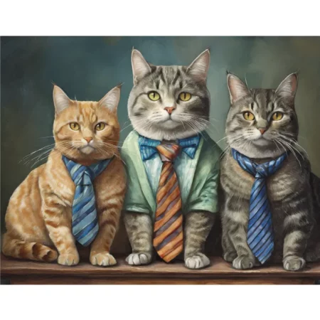 Lienzo Reunión de Gatos