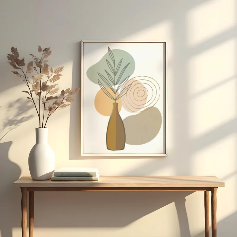 Decoración de pared con arte floral moderno