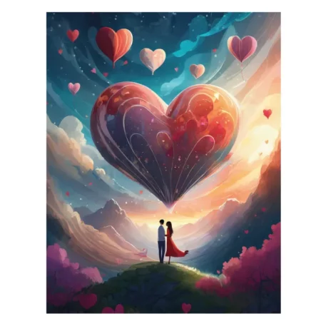 Lámina de corazones romántica para San Valentín