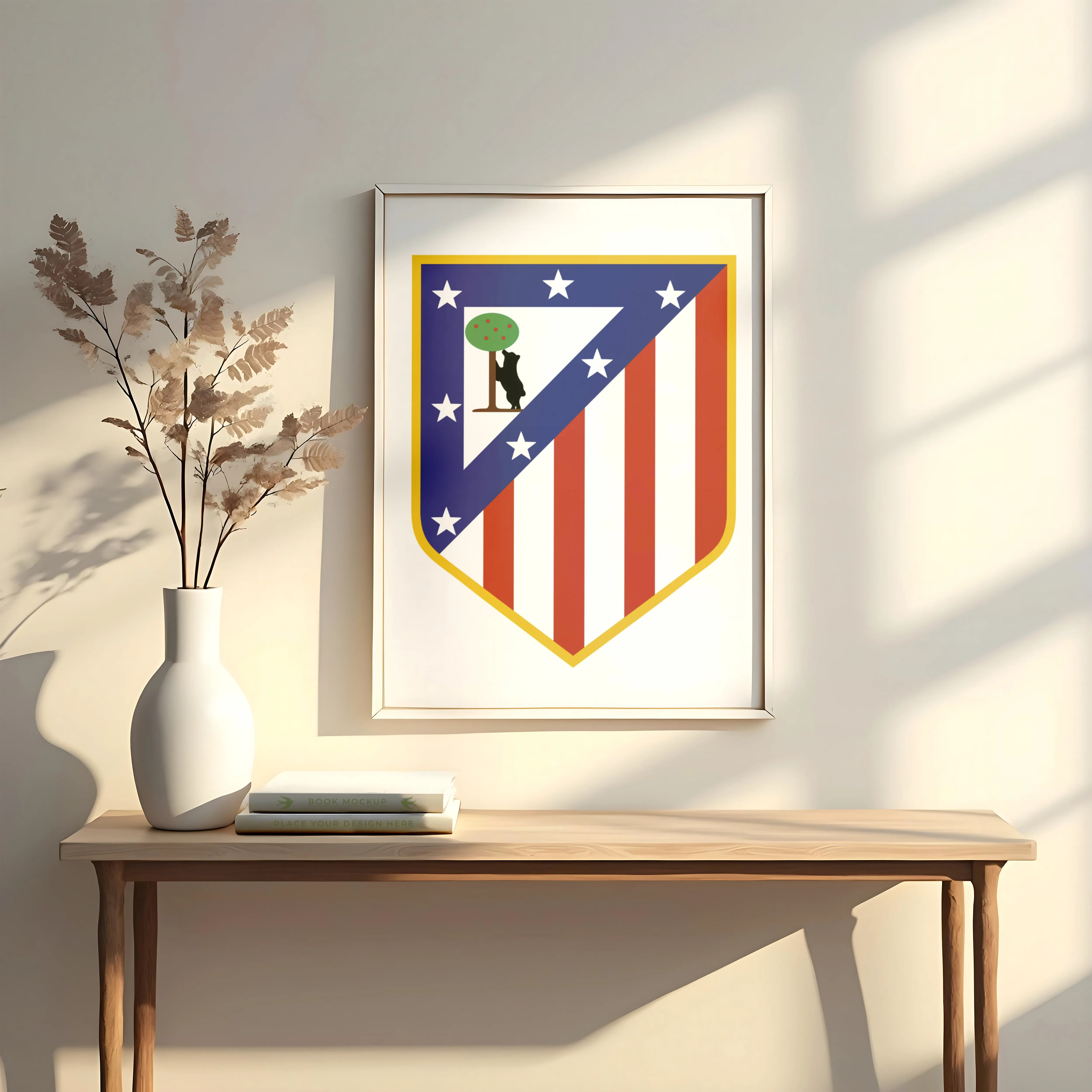 Decoración con escudos de equipos históricos lamina atlético de Madrid