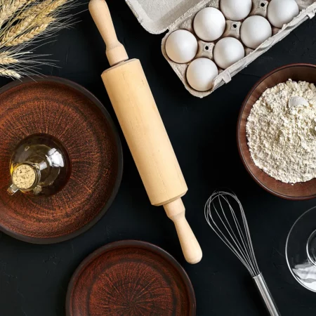 Lámina artística de cocina con ilustraciones de ingredientes para pasta