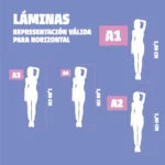 descripción en escala de tamaños de laminas en horizontal