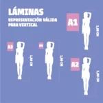 descripción en escala de tamaños de laminas en vertical