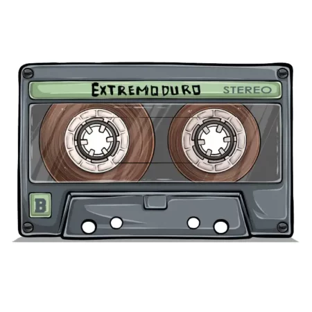 Lámina decorativa vintage que revive la era del cassette